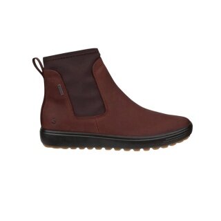 ECCO Botki Soft 7 Tred Chelsea GTX (skóra nubukowa, wodoodporne) burgundowa/czekoladowa damskie