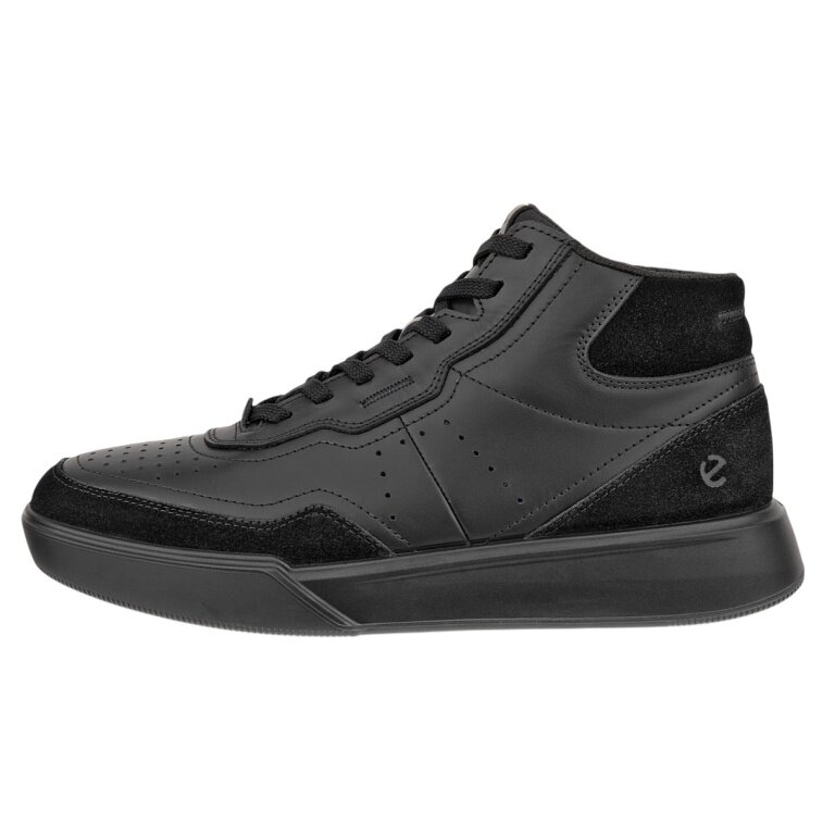 ECCO codzienne buty podróżne Street Court High-Top (skóra premium) czarne damskie