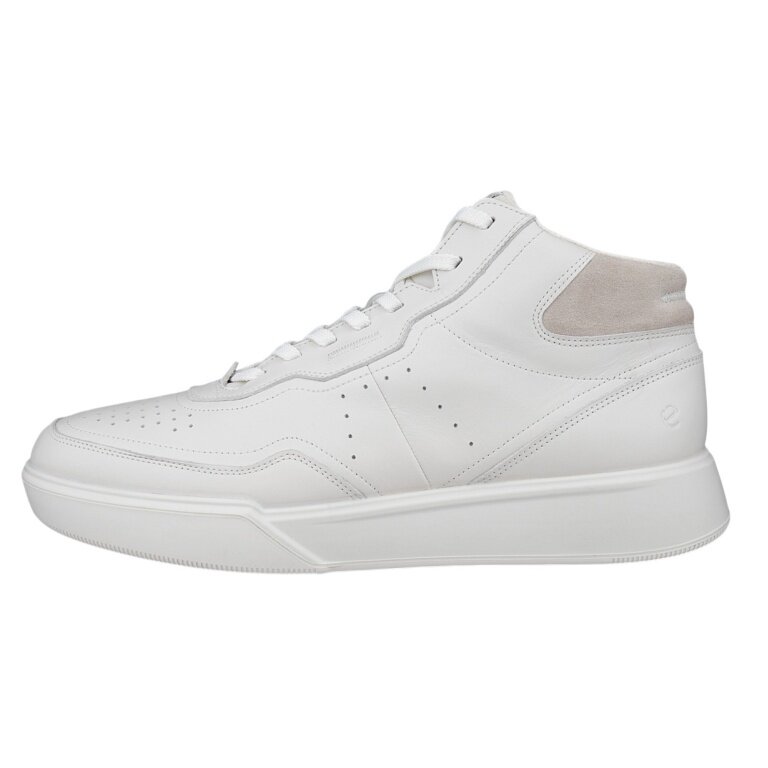 ECCO codzienne buty podróżne Street Court High-Top (skóra premium) białe męskie