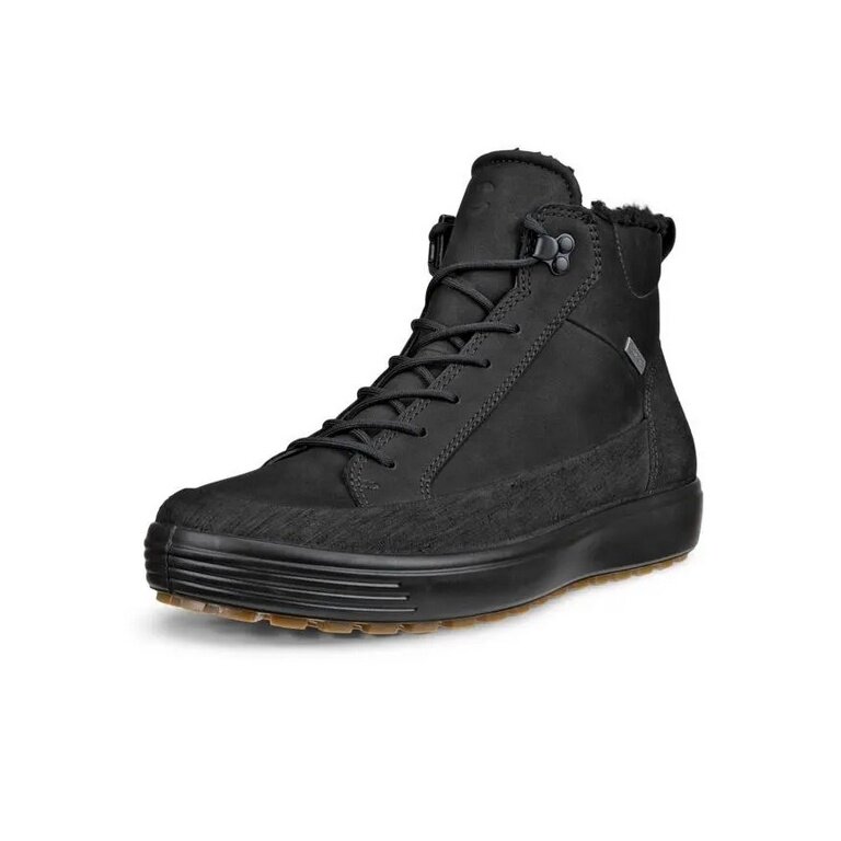 ECCO Buty trekkingowe Soft 7 Tred High-Cut (skóra nubukowa, wodoodporne) czarne Męskie