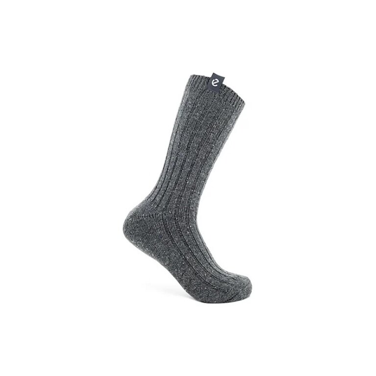 ECCO Skarpetki dzienne Hygge Ribbed Mid Cut - szare - 1 para