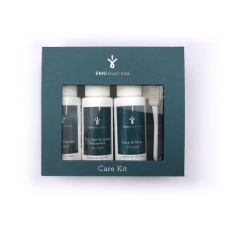 Zestaw do pielęgnacji butów EMU Australia (59ml odświeżacz, 59ml środek przeciwdeszczowy i plamom, 59ml środek do czyszczenia zamszu, szczotka)