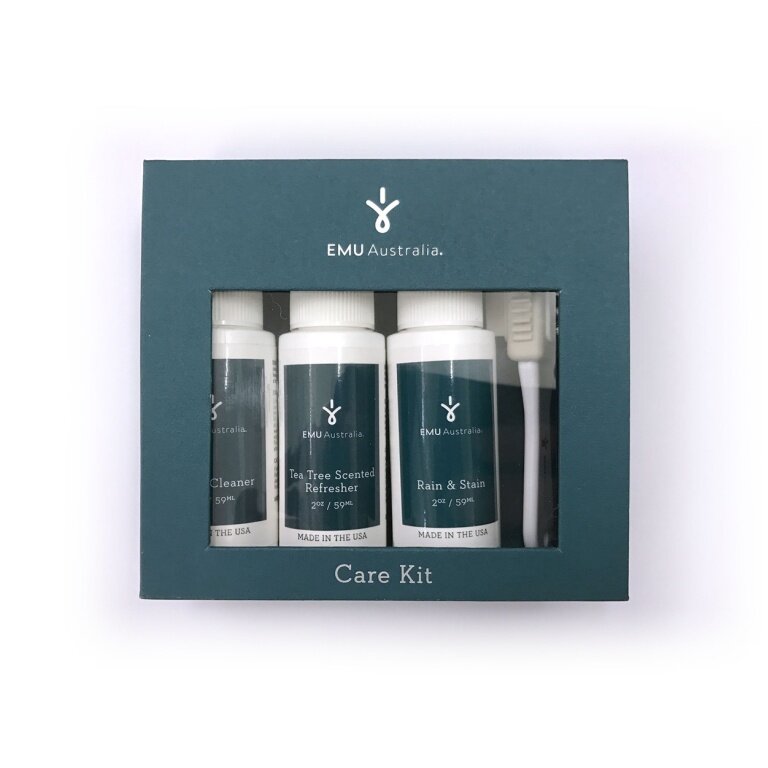 Zestaw do pielęgnacji butów EMU Australia (59ml odświeżacz, 59ml środek przeciwdeszczowy i plamom, 59ml środek do czyszczenia zamszu, szczotka)