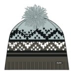 Czapka polarowa Eisbär (z pomponem) Kathrin dla kobiet - Merinomix - zielona/niebieska/czarna - 1 sztuka