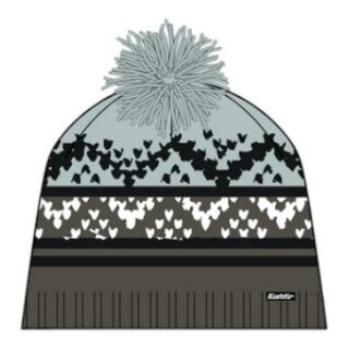 Czapka polarowa Eisbär (z pomponem) Kathrin dla kobiet - Merinomix - zielona/niebieska/czarna - 1 sztuka