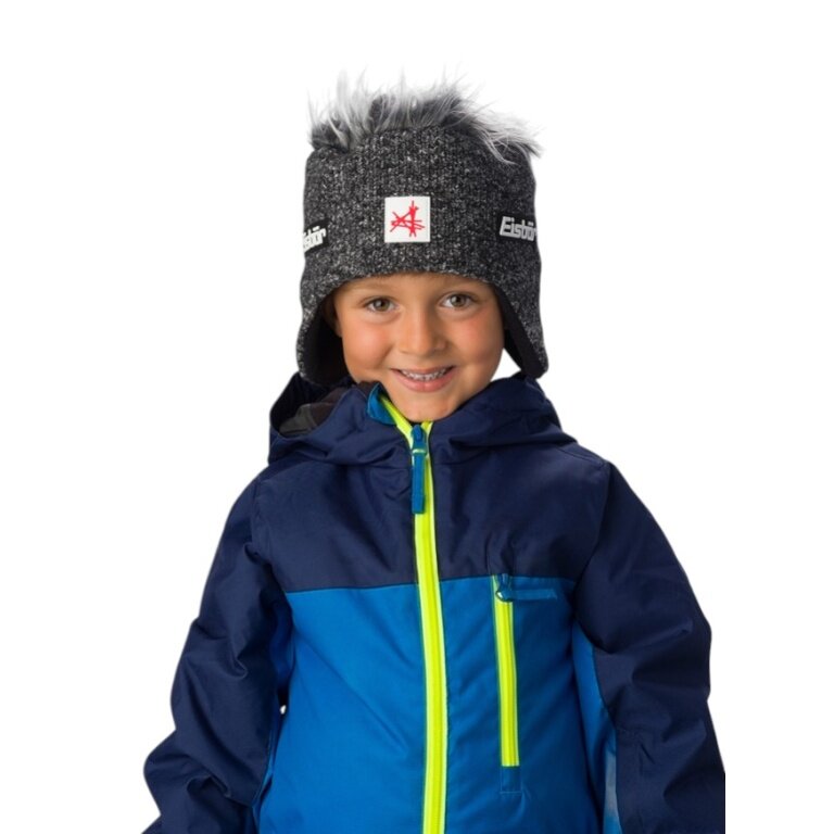 Czapka zimowa z misiem polarnym (czapka na uszy) Penny SA dla dzieci - grafitowo-szara/jasnoszara - 1 sztuka