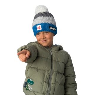 Czapka zimowa Eisbär (z pomponem) Star SA dla dzieci - niebiesko-szara - 1 sztuka