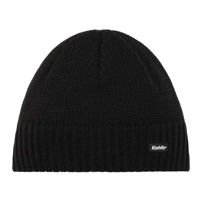 Czapka zimowa Eisbär (Beanie) Trop wzór dzianinowy wełna merino czarna męska