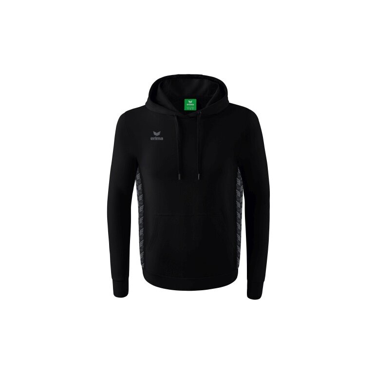Erima Bluza z kapturem Essential Team (miękka bawełna, ściągacze) czarna/szara dla chłopców