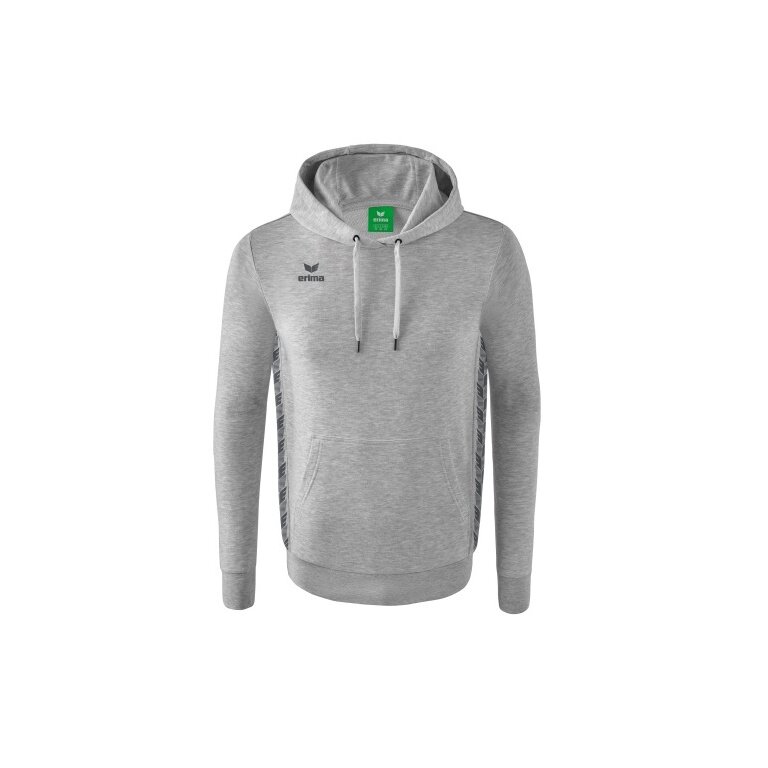 Erima Bluza z kapturem Essential Team (miękka bawełna, ściągacze) jasnoszara/szara chłopcy