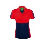 Erima Sport-Polo Six Wings (100% poliester, dopasowany krój, szybkoschnący) granatowo/czerwony damski