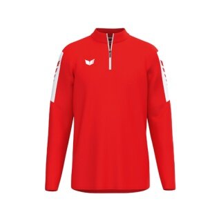 Erima Sportowa koszulka z długim rękawem Intro Training Top (pół-zamek, wytrzymały materiał funkcjonalny) czerwona męska