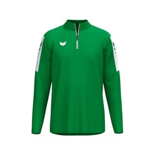 Erima Sportowa koszulka z długim rękawem Intro Training Top (na pół-zamek, wytrzymały materiał funkcjonalny) zielona dla chłopców