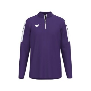 Erima Sportowa koszulka z długim rękawem Intro Training Top (z pół-zamkiem, wytrzymały materiał funkcyjny) fioletowa męska