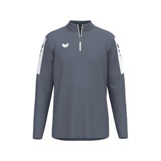 Erima Sportowa koszulka z długim rękawem Intro Training Top (pół-zamek, wytrzymały materiał funkcjonalny) szara męska