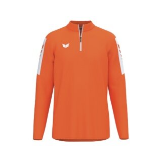 Erima Sportowa koszulka z długim rękawem Intro Training Top (pół-zamek, wytrzymały materiał funkcjonalny) pomarańczowa męska