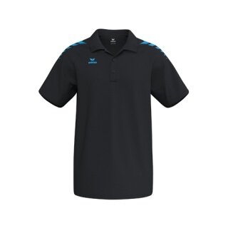 Erima Sport-Polo CMPT Wings (mieszanka bawełny, wygodny krój) czarny/kolor curacao niebieski męski
