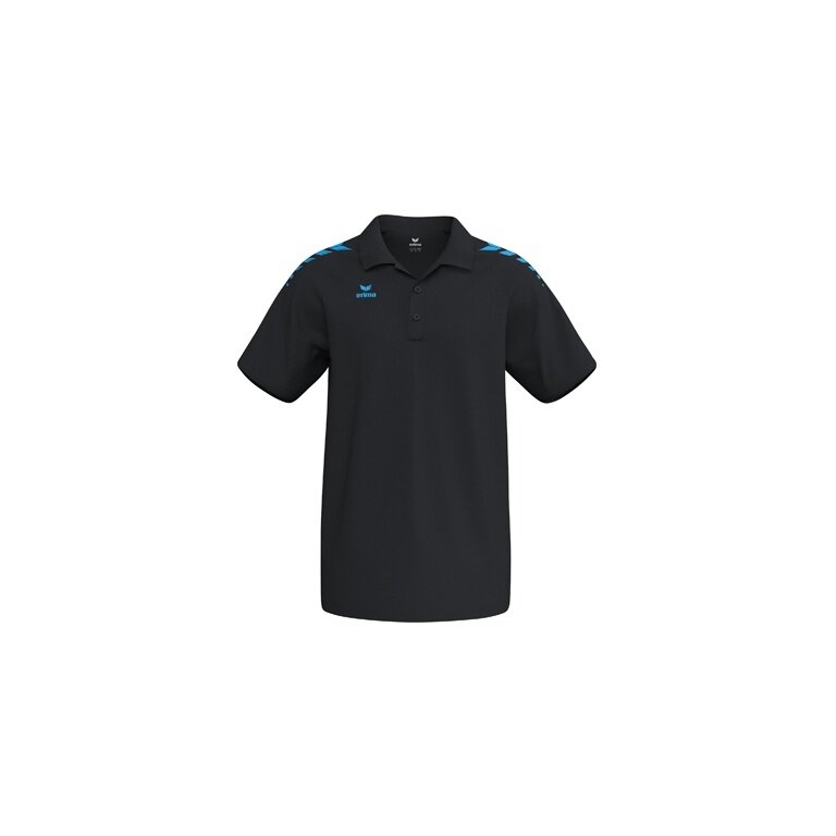 Erima Sport-Polo CMPT Wings (mieszanka bawełny, wygodny krój) czarny/kolor curacao niebieski męski