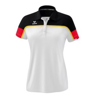 Erima Sport-Polo Change (100% rec. poliester, szybkoschnący materiał funkcjonalny) biały/czarny/czerwony damski