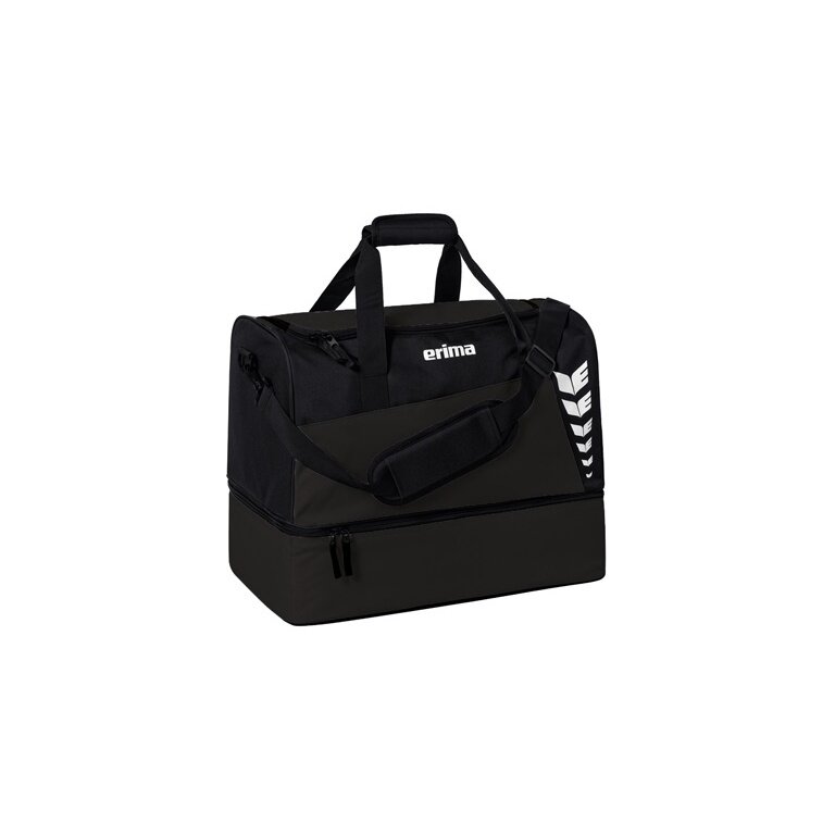 Torba sportowa Erima Six Wings z przegrodą na dnie (rozmiar L - 94,5 litra) czarna 60x35x45cm