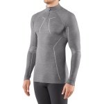 Falke Koszulka z długim rękawem Wool Tech Half-Zip (Wełna merino) Bielizna szara Mężczyźni