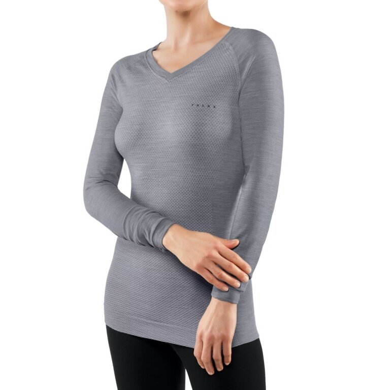 Falke Koszulka z długim rękawem Wool Tech Light (idealne dopasowanie dla maksymalnej swobody ruchów) Bielizna szara Damska