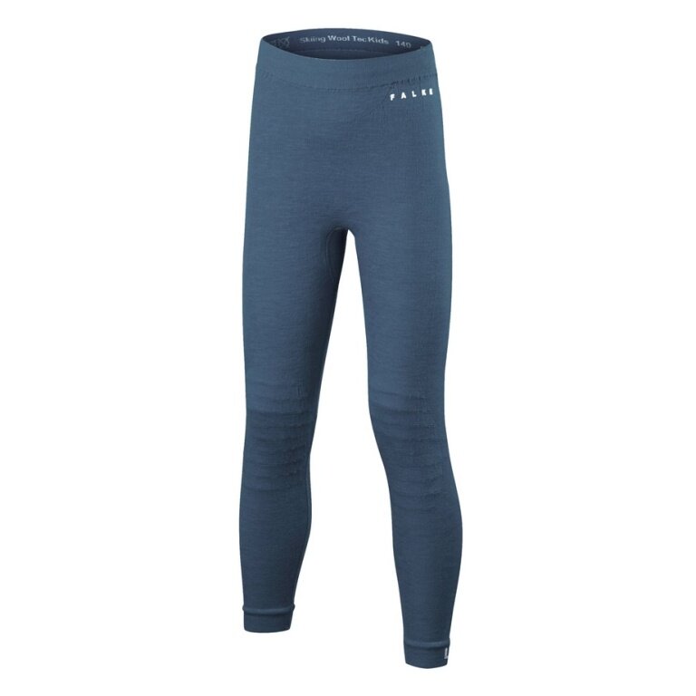 Falke Bielizna funkcjonalna Spodnie termiczne Wool-Tech Tight (najdelikatniejsza wełna merino) niebieskie Dzieci
