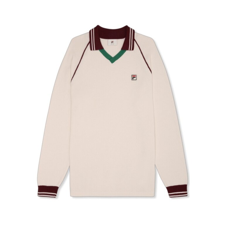 Fila Freizeit Langarmshirt Molinazzo Polo Sweter beżowy Mężczyźni