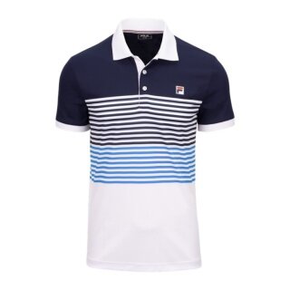 Fila Polo tenisowe BB Monte Carlo (rec. poliester) biały/navy/niebieski mężczyźni