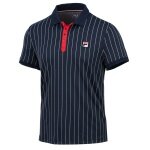 Fila Polo tenisowe Stripes (100% poliester) granatowy/biały męski