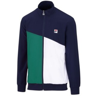 Fila kurtka tenisowa Marcus (pełny zamek, stójka, 100% poliester) granatowo-zielono-biała męska
