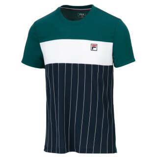 Fila Koszulka tenisowa Mauri Stripes granatowo-niebieska/tealowa męska