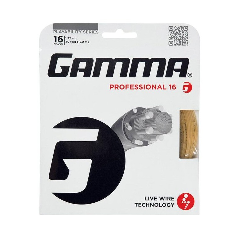 Gamma Sznur tenisowy Live Wire Professional (Touch+Ochrona ramion) naturalny 12m Zestaw