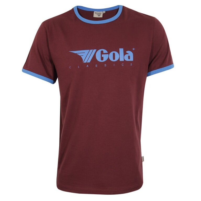 Gola T-shirt Freizeit Logo Classics Print Ringer (Bawełna) burgundowy męski