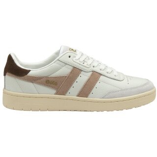 Sneaker Gola Falcon skórzane 2026 białe/kamelowe/ciemno-brązowe damskie
