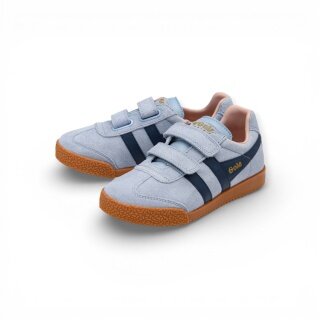Sneaker Gola Harrier 2026 (zamsz, rzep) jasnoniebieski/navy/różowy kredowy dziecięcy