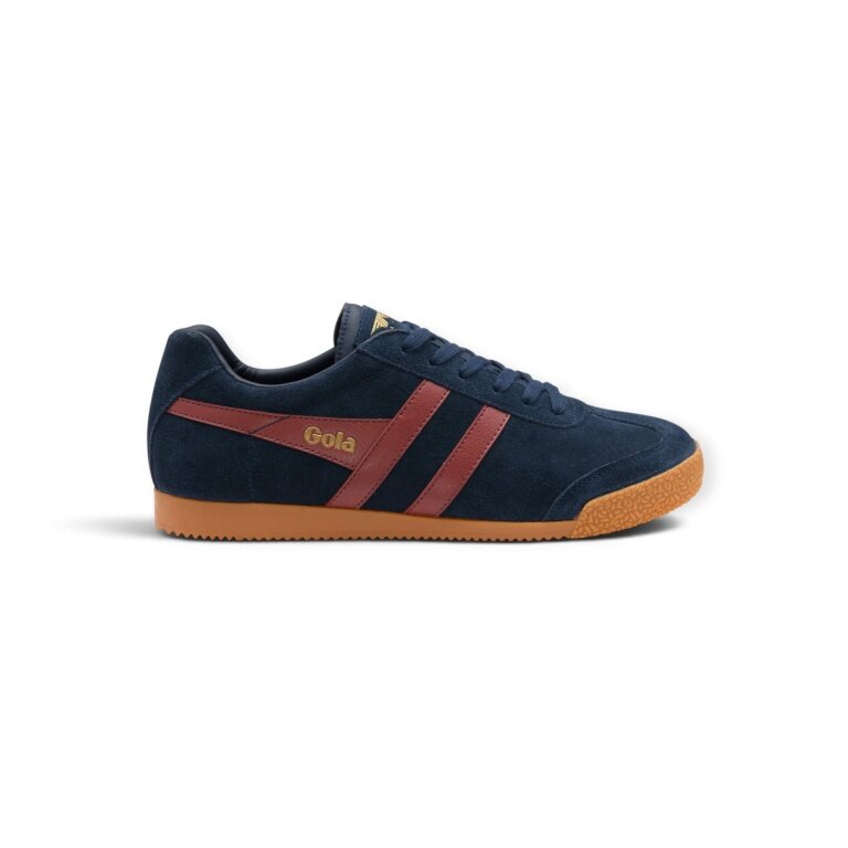 Sneaker Gola Harrier z zamszu i skóry 2026 granatowo-czerwono-ochrowy męski