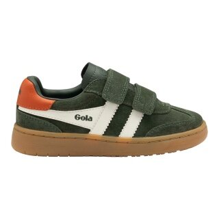 Sneaker Gola Viper 2026 (zamsz, rzep) khaki/pomarańczowy dziecięcy