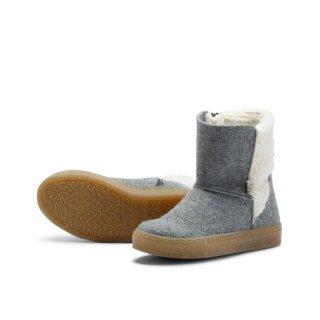 Grand Step Shoes Zimowe botki Nicki Wool (ocieplane, wygodne) - jasnoszare Damskie