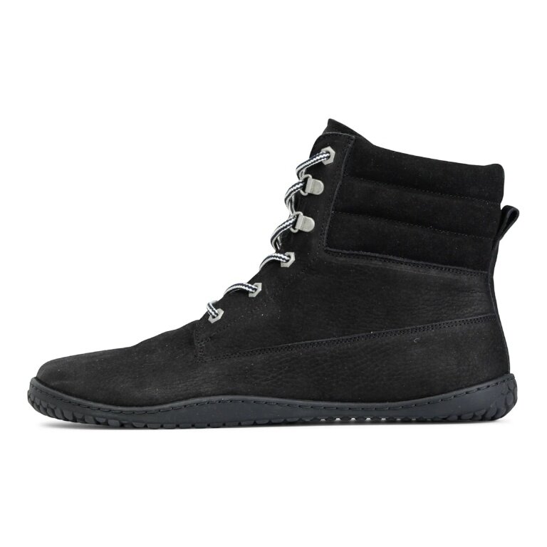 Grand Step Shoes zimowe buty - buty barefoot Nox Lace Bootie (skóra nubukowa) czarne
