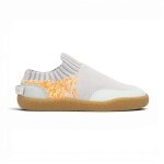 Groundies Buty Barfussschuhe Sneaker Nara (materiał dzianinowy, Zero Drop, anatomiczna przestrzeń na palce) szary/pomarańczowy dziecięce