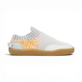 Groundies Buty Barfussschuhe Sneaker Nara (materiał dzianinowy, Zero Drop, anatomiczna przestrzeń na palce) szary/pomarańczowy dziecięce