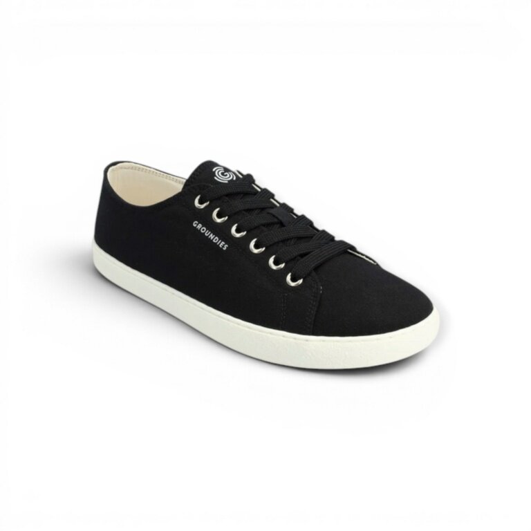 Sneaker Groundies Lima (Zero Drop, Bio-Baumwolle) czarny damski