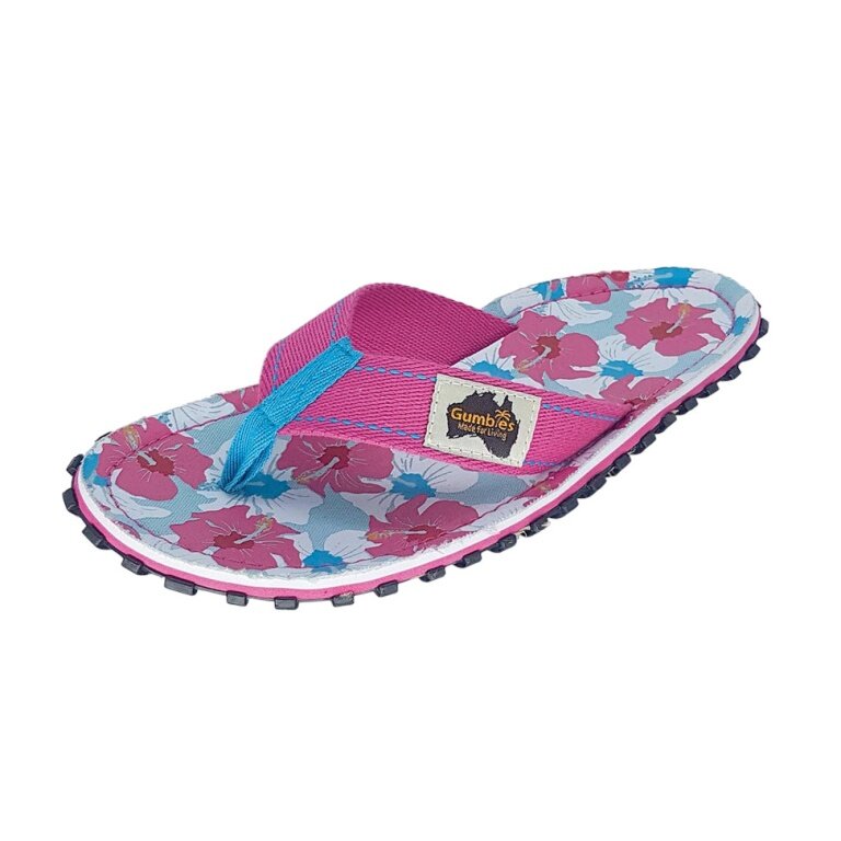 Gumbies klapki Original Flip Flops Mixed Hibiscus różowo/kolorowe damskie