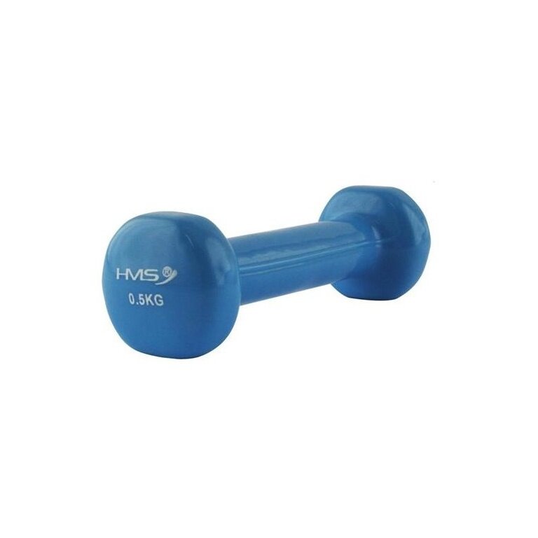 HMS Fitness Hantla (Żeliwna z powłoką winylową) 0,5kg niebieska - 1 sztuka
