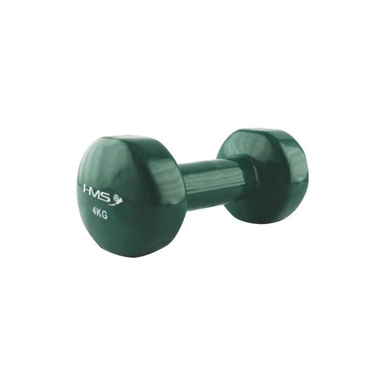 HMS Fitness Hantla żeliwna z powłoką winylową 4kg zielona - 1 sztuka