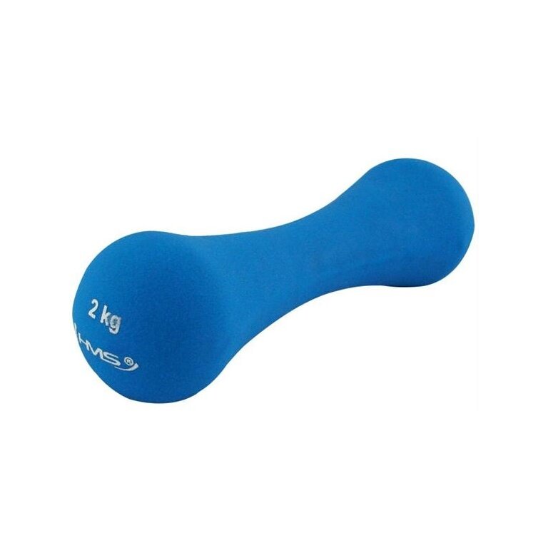HMS Fitness 17025 Hantla krótkoterminowa z żeliwa z powłoką neoprenową 2kg niebieska - 1 sztuka