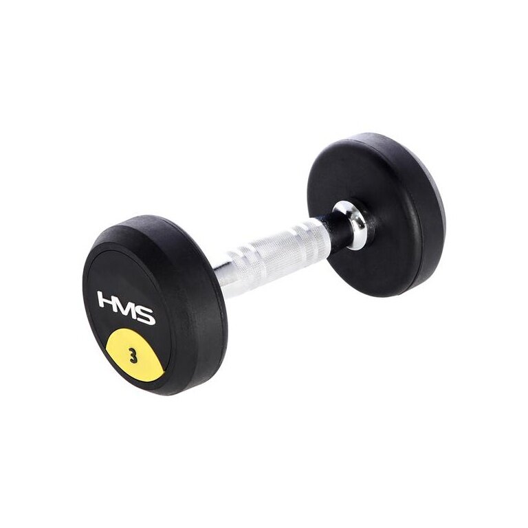 HMS Fitness Hantla Pro Okrągła z gumową powłoką 3 kg - 1 sztuka