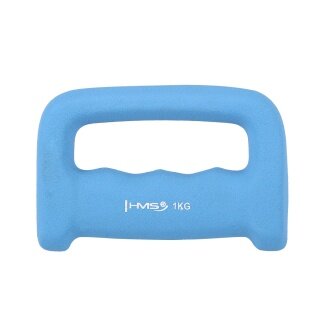 HMS Fitness Hantla CK10 (z pierścieniem) z żeliwa z powłoką neoprenową - 1,0 kg jasnoniebieska - 1 sztuka