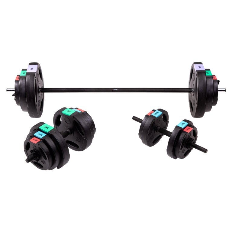 Zestaw hantli HMS Fitness Langhantelset (3 części) SGSP60 (1x sztanga, 2x hantle) 62 kg